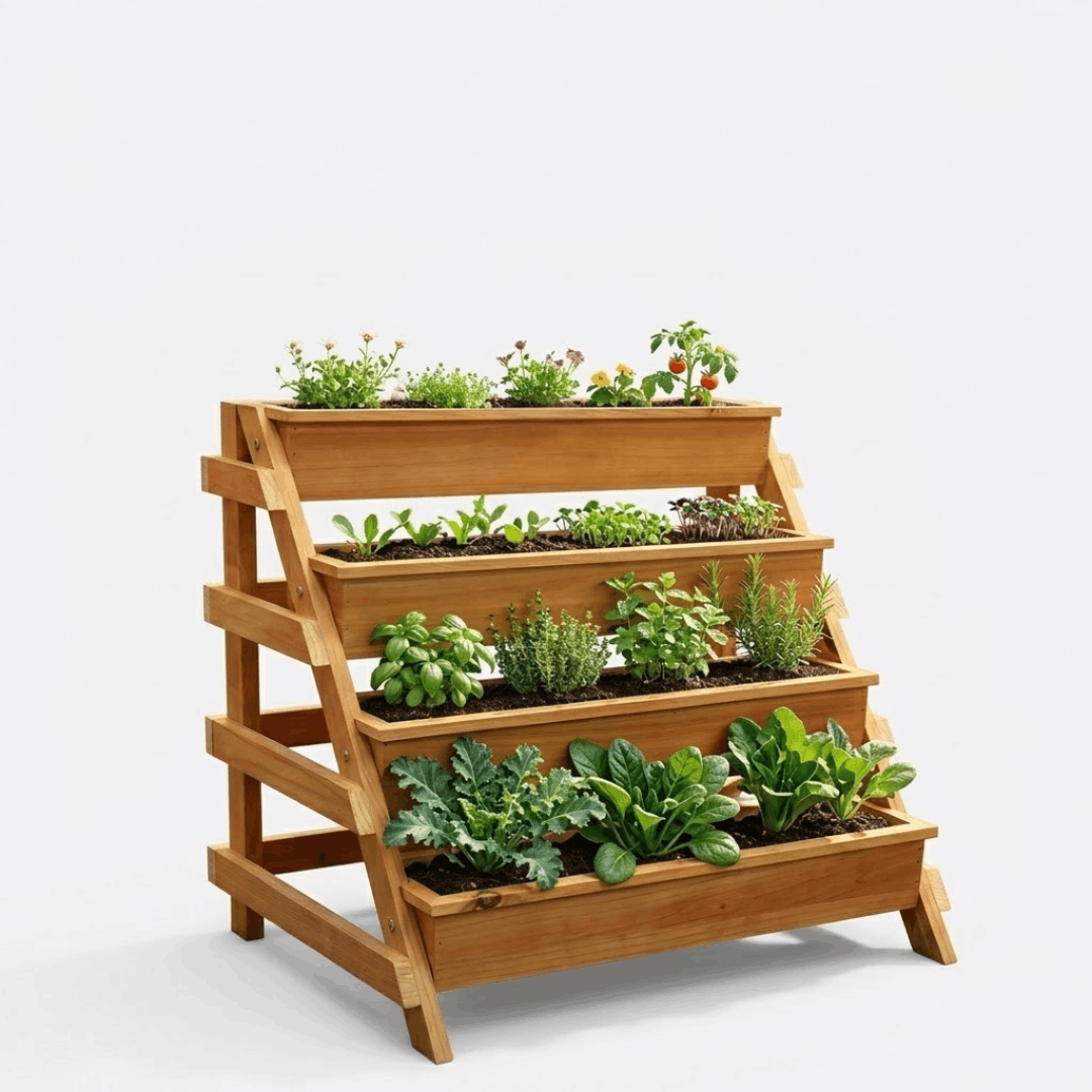 Uncle Jim's Worm Farm 4 Tray wood raised garden bed.