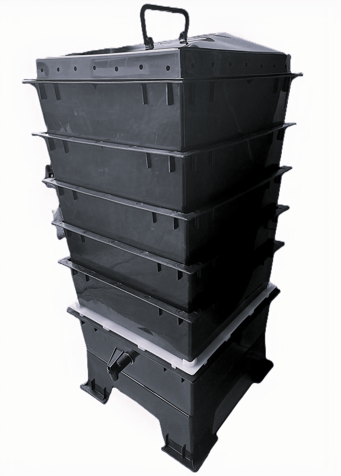 Original Vermihut 5 – Tray Worm Composter/Black - Uncle Jim's Worm Farm