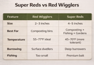 super reds vs red wigglers