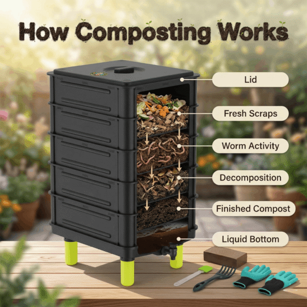Worm Cafe Compost Bin for Worm Farming | Uncle Jim's Worm Farm