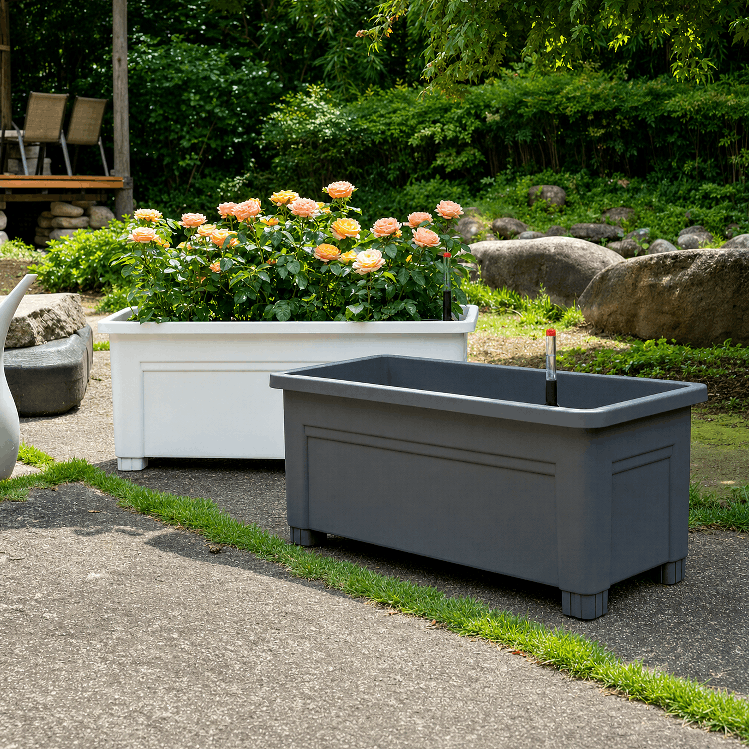 Uncle Jim's Self-Watering Patio Planter Box. Free Shipping.